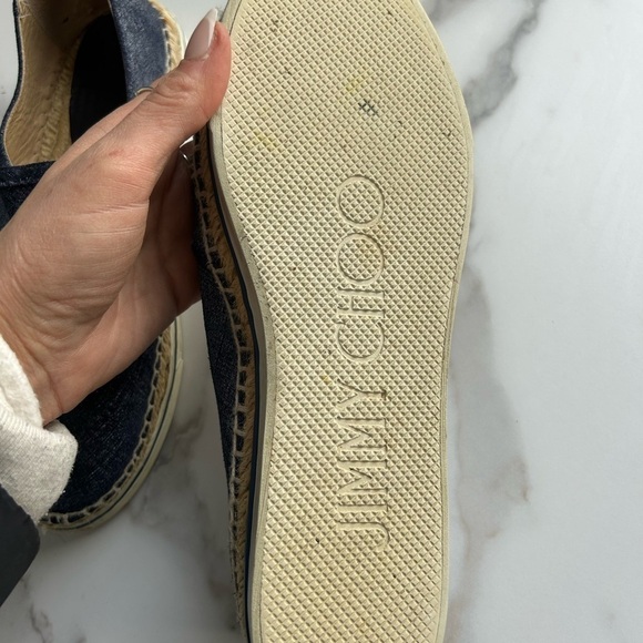 Jimmy Choo denim blue espadrilles size 38.5 - Picture 4 of 6